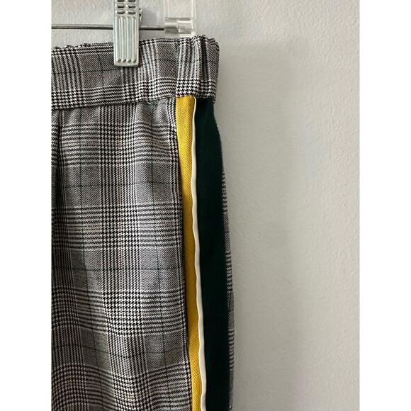 Zara Pants Women's 5 Gray Trafulac Cigarette Glen Plaid Side Stripe Academia - Picture 4 of 10